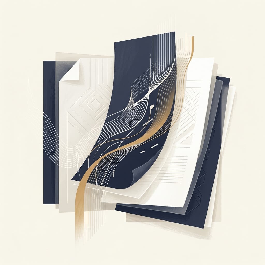 Abstract layered document pages with data flowing between them